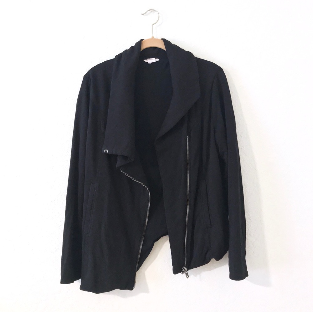 black asymmetrical zip up jacket/blazer/sweater